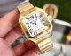 Replica Cartier Santos Automatic Watch White Dial Stainless Steel Strap Yellow Gold Bezel (2)_th.jpg